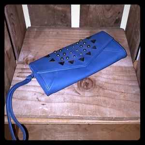Blue clutch wallet purse